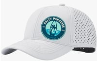 Image 3 of SALTY PARADISE SURFBOARD AND PALM LOGO QUICKDRY BASEBALL CAP