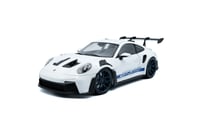 Image 1 of 1:18 PORSCHE 911 GT3 RS – WHITE WITH BLUE STRIPES – 2024