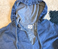 Image 2 of Or Slow Japan indigo dyed denim pullover hooded shirt, size 1 (fits M)
