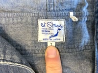 Image 3 of Or Slow Japan indigo dyed denim pullover hooded shirt, size 1 (fits M)