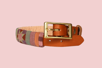 Image 4 of Quilted Dog Collar Sleeve with Leather Collar / Sunset Sawtooth