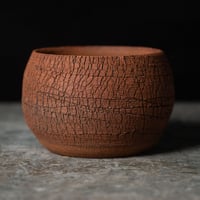 Image 1 of Round Textured Crackle Pot