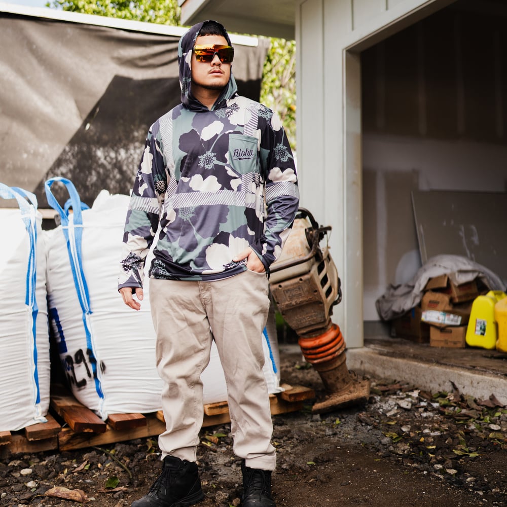 Image of FLORAL GRN CAMO REFLECTIVE HOODIE