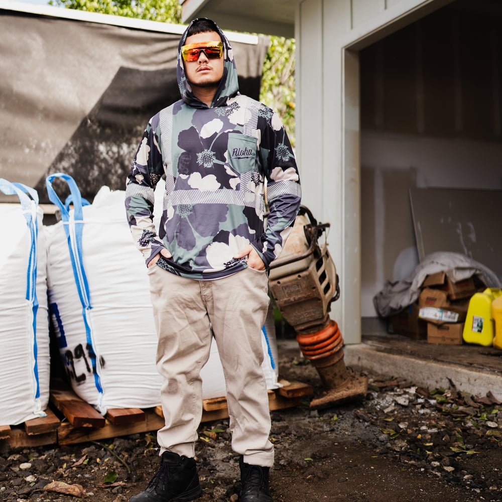 Image of FLORAL GRN CAMO REFLECTIVE HOODIE