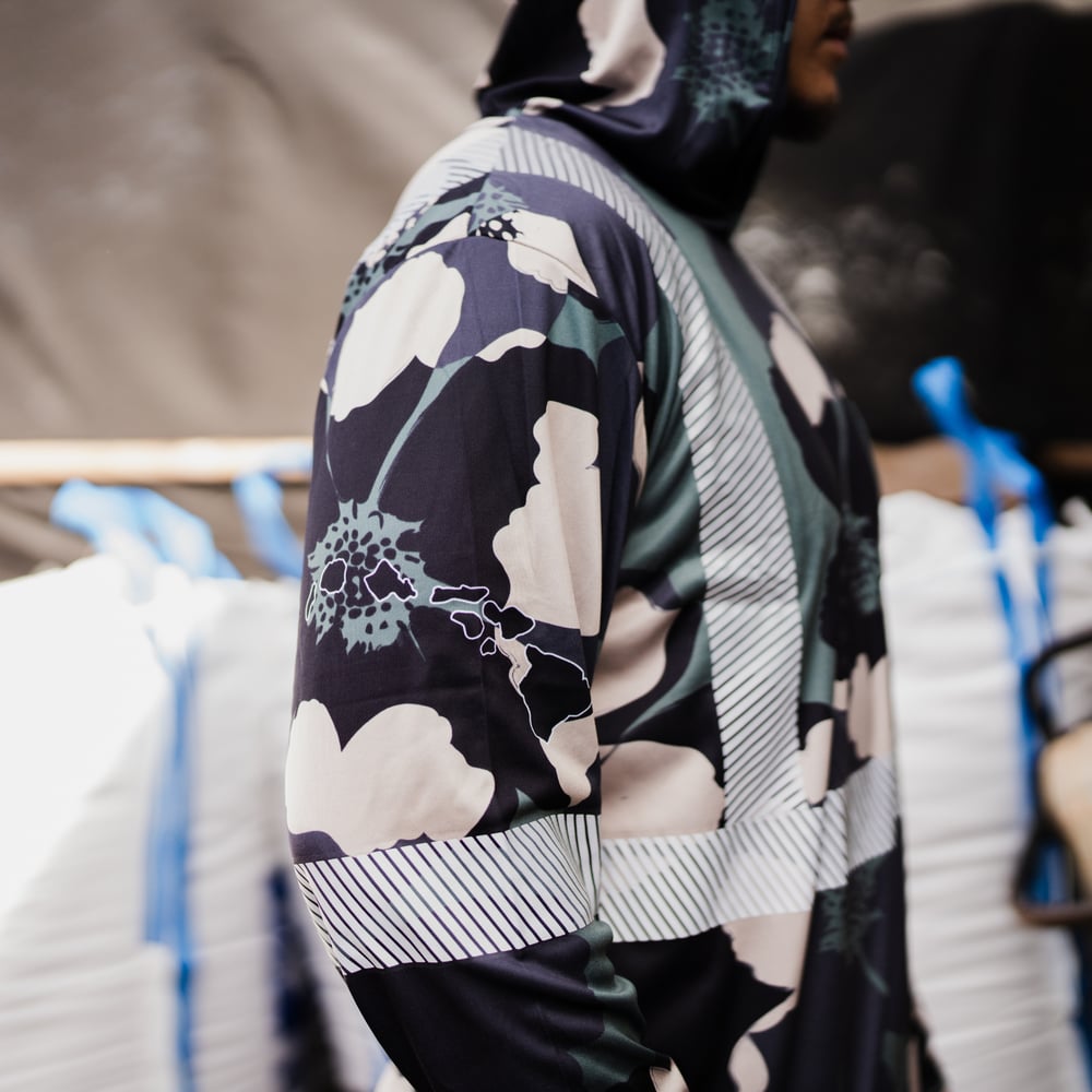 Image of FLORAL GRN CAMO REFLECTIVE HOODIE