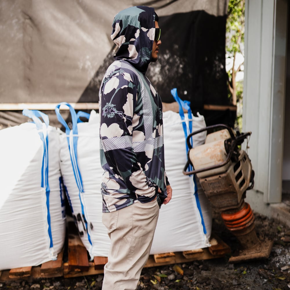 Image of FLORAL GRN CAMO REFLECTIVE HOODIE