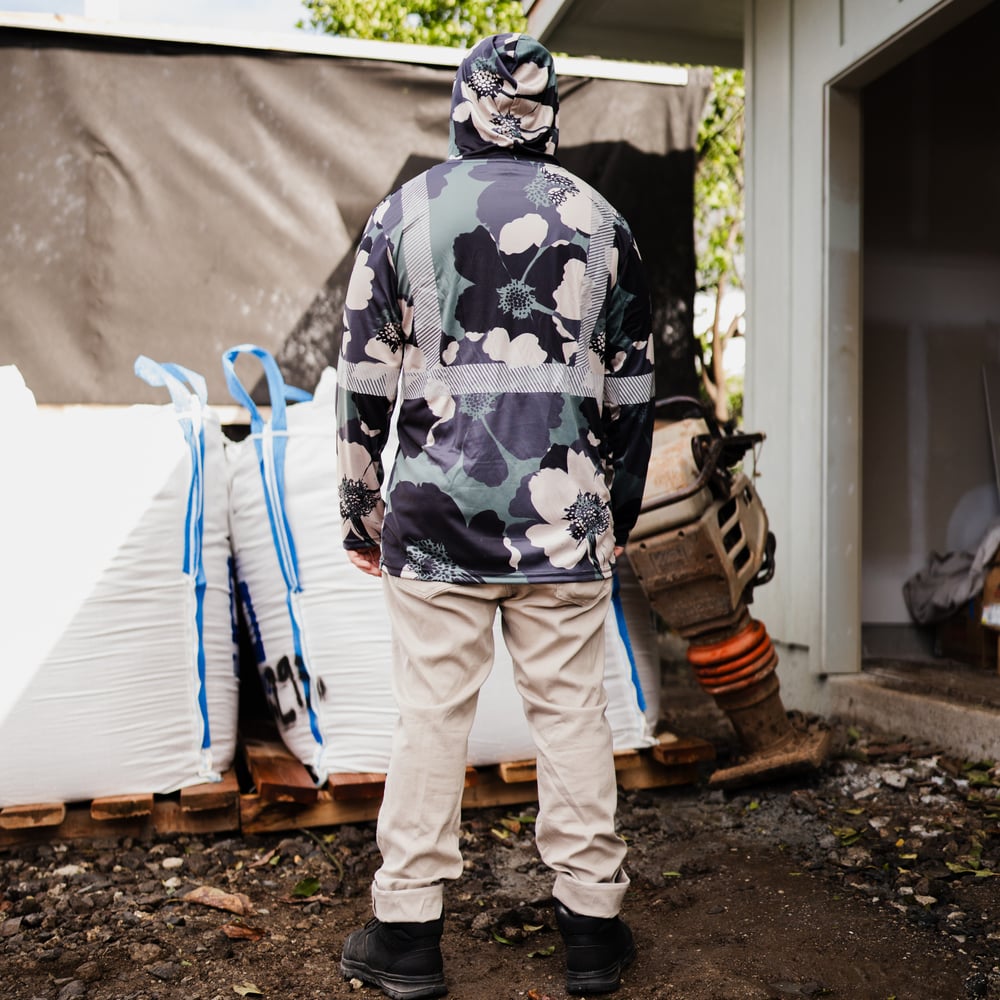 Image of FLORAL GRN CAMO REFLECTIVE HOODIE