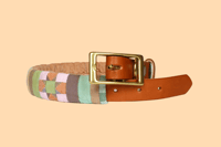 Image 4 of Quilted Dog Collar Sleeve with Leather Collar / Sunrise Sawtooth