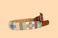 Image 3 of Quilted Dog Collar Sleeve with Leather Collar / Sunrise Sawtooth