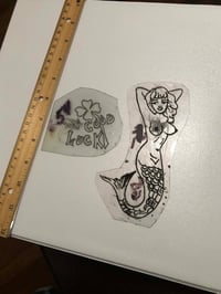 Pike acetate stencil - good luck and mermaid lot