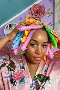 Image 2 of (Short) Professional Heatless Hair Curlers– No Heat Hair Rollers for Long-Lasting Spiral Curls