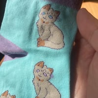 Image 2 of Last one - Aventurine Cat Cotton Socks 