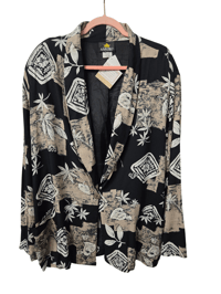 Image 1 of Vintage Ethnic Print Plus Size Blazer
