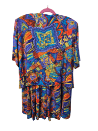 Image 2 of Vintage Colorful Size 20W Skirt Set