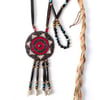 Beaded Medallion Necklace (Dark)