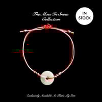 Image 1 of Moss In Snow Jade Bi Disc Red String Energy Bracelet (Harmony Of Opposites)