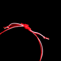 Image 3 of Moss In Snow Jade Bi Disc Red String Energy Bracelet (Harmony Of Opposites)