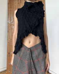 Image 1 of BLACK FRILLY WRAP TOP
