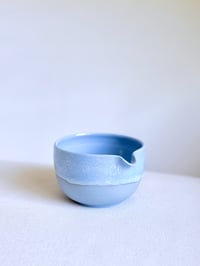 Image 1 of Blue Matcha Bowl with Blue Drip