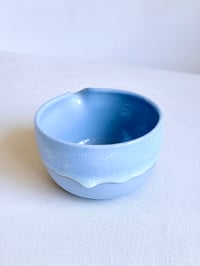 Image 3 of Blue Matcha Bowl with Blue Drip