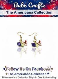 Image 1 of USA Map Enamel Earrings – 925 Sterling Silver, Patriotic Jewelry