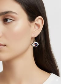 Image 2 of Eagle Eye USA Flag Earrings – 925 Sterling Silver, Americana