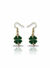 Image 1 of St. Patrick's Day Shamrock Earrings – Green Clover