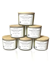 Image 1 of Frankincense &amp; Myrrh Soy Candle | Hand Poured, Bamboo Lid 3oz