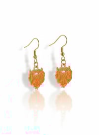Image 1 of St. Patrick's Day Earrings • Orange Beard Dangles, Sterling Silver