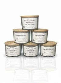 Image 1 of Mahogany Teakwood Soy Candle – Blue Mountain Mist, 3oz Frosted Glass