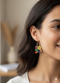 Image 2 of Rainbow LOVE Letter Dangle Earrings – Enamel Pride Jewelry