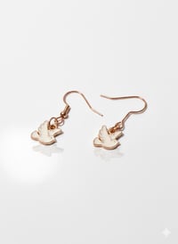 Image 1 of Rose Gold Dove Dangle Earrings – Minimalist Peace Bird Jewelry