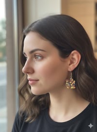 Image 2 of Autism Awareness Earrings – Colorful Puzzle Piece LOVE Dangle Jewelry