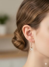 Image 2 of Rose Gold Dove Dangle Earrings – Minimalist Peace Bird Jewelry