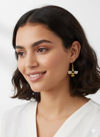Image 2 of Honey Bee Drop Earrings - Sparkling Crystal &amp; Gold Enamel Dangles