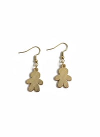 Image 2 of Gingerbread Man Dangle Earrings, Festive Enamel Holiday Jewelry