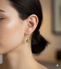 Image 2 of Gold-Tone Smiley Face Dangle Earrings, Y2K Style