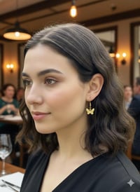 Image 3 of Gold Tone Butterfly Earrings – Dainty Dangle Boho Charms