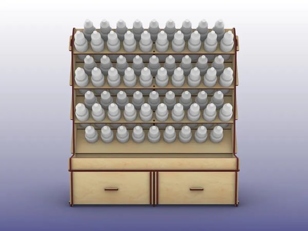 Image of Vallejo & Army Painter Paint Rack with Tray and Drawers