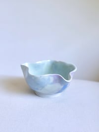 Image 1 of Hand Sculpted Matcha Bowl - Blue and Lavender Marble 1