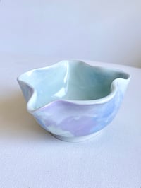 Image 4 of Hand Sculpted Matcha Bowl - Blue and Lavender Marble 1