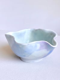 Image 5 of Hand Sculpted Matcha Bowl - Blue and Lavender Marble 1