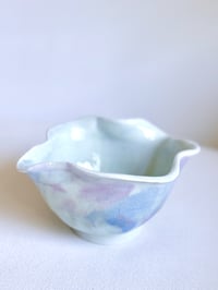 Image 4 of Hand Sculpted Matcha Bowl - Blue and Lavender Marble 2