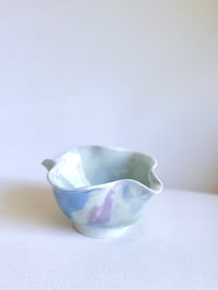 Image 1 of Hand Sculpted Matcha Bowl - Blue and Lavender Marble 2