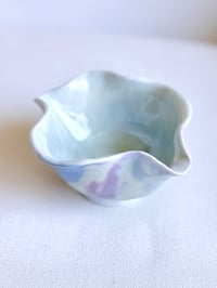 Image 3 of Hand Sculpted Matcha Bowl - Blue and Lavender Marble 2