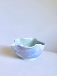 Image 2 of Hand Sculpted Matcha Bowl - Blue and Lavender Marble 2