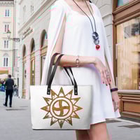 Image 2 of HVSHI HAPPINESS Faux Leather Zip Tote