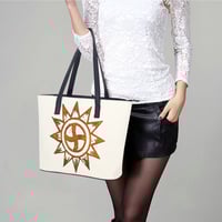 Image 4 of HVSHI HAPPINESS Faux Leather Zip Tote