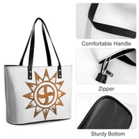 Image 3 of HVSHI HAPPINESS Faux Leather Zip Tote