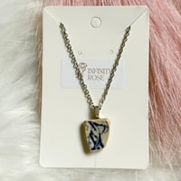 Image 1 of ‘Vintage Blue’ Sea Pottery Necklace